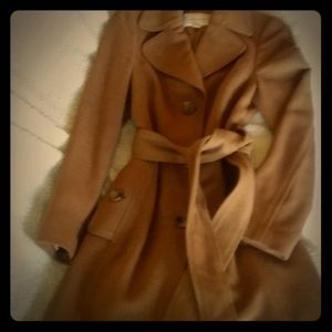 Camel wool 3 button coat